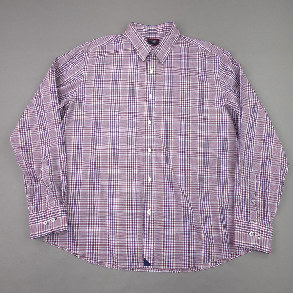 UNTUCKit Shirt Mens XL Red Glen Plaid Reventon Long Sleeve Wrinkle Free Cotton - Picture 3 of 13